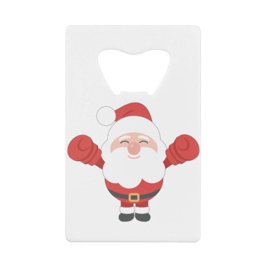 MMA WWFの戦闘機を囲むおもしろいなクリスマスのクリスマスサンタ クレジットカード栓抜き (正面)