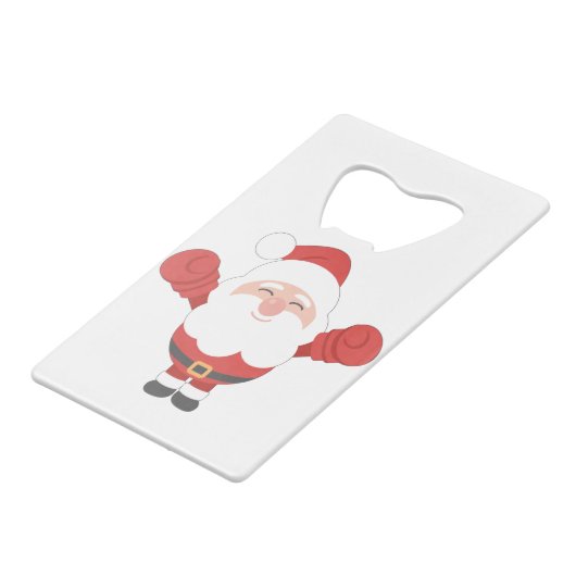 MMA WWFの戦闘機を囲むおもしろいなクリスマスのクリスマスサンタ クレジットカード栓抜き (正面アングル)