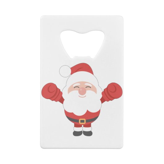 MMA WWFの戦闘機を囲むおもしろいなクリスマスのクリスマスサンタ クレジットカード栓抜き (裏面)