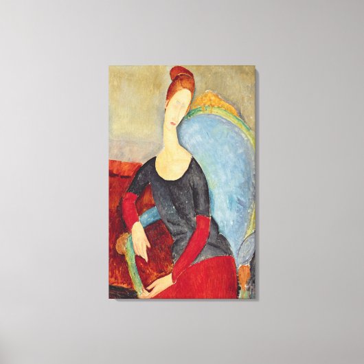 Mme Hebuterne in a Blue Chair, 1918 キャンバスプリント (正面)