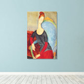 Mme Hebuterne in a Blue Chair, 1918 キャンバスプリント (インサイチュ (ウッドフロア))