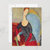 Mme Hebuterne in a Blue Chair, 1918 ポストカード (正面/裏面)