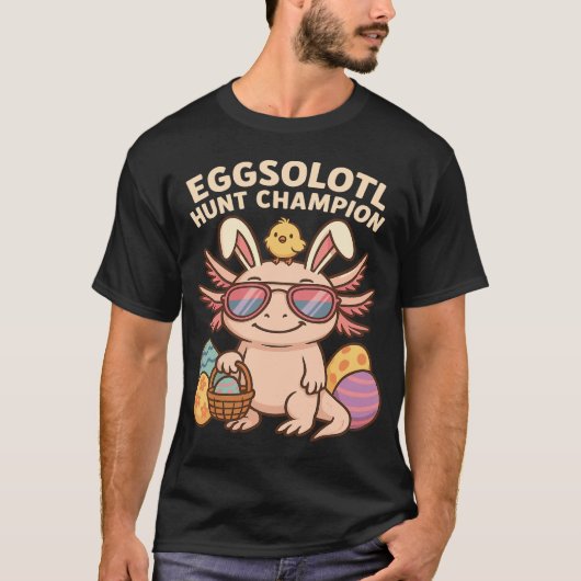 mmended):エグソロトル狩りチャンピオンおもしろい- Cute Axo Tシャツ (正面)