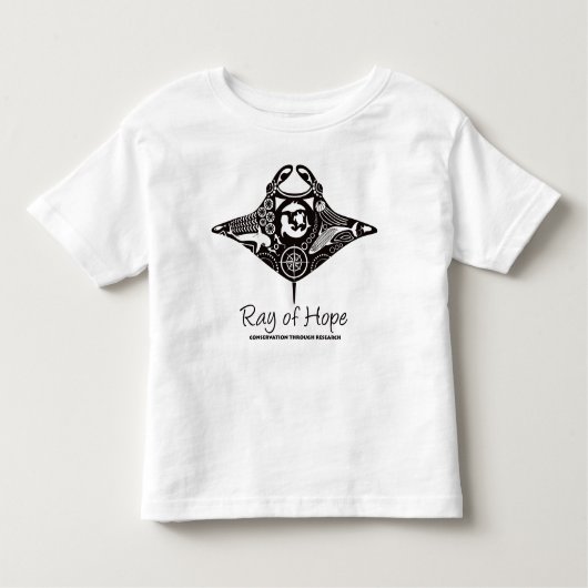 MMF幼児のTシャツの黒のプリントマンタの希望の光 トドラーTシャツ (正面)