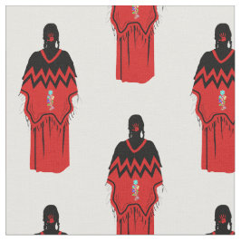 MMIW Kweと赤いハンドパターン白いファブリック ファブリック