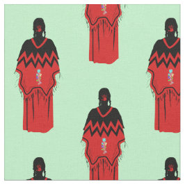 MMIW Kweレッドハンドパターンライトグリーン ファブリック