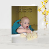 MMMMお誕生日ケーキ、ハッピーバースデー、1歳 カード (黄色い花)