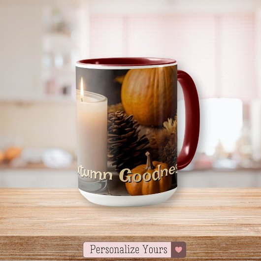 Mmmm秋の良パーソナライズされたさ秋をテーマ マグカップ