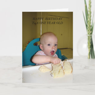 MMMMMお誕生日ケーキ、ハッピーバースデー、1歳 カード