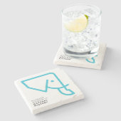 MMNH青い象の花こう岩のコースター ストーンコースター (横)