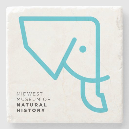 MMNH青い象の花こう岩のコースター ストーンコースター (正面)