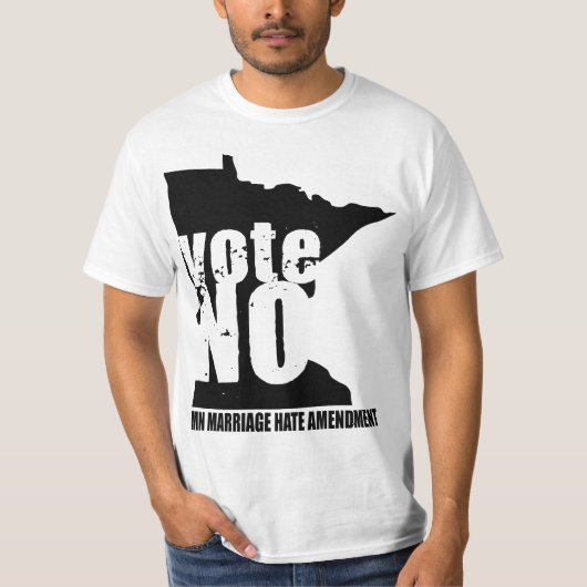 MNの結婚の憎悪の修正を投票しないで下さい Tシャツ (正面)
