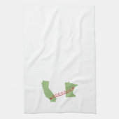 MNの~のハートへのカリフォルニアはタオルを接続しました キッチンタオル (縦)