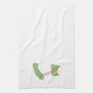 MNの~のハートへのカリフォルニアはタオルを接続しました キッチンタオル