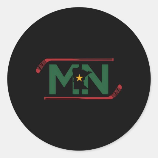 Mnホッケーの州 ラウンドシール (正面)