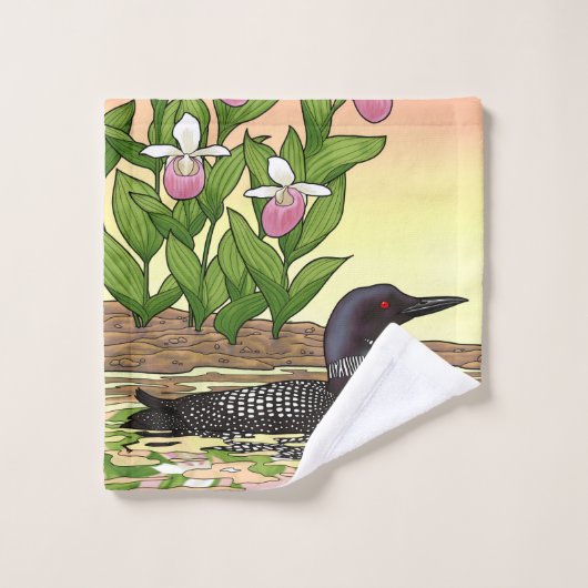 MN州バードフラワーロオンレディースリッパ ウォッシュタオル (ウォッシュタオル)