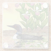 MN州バードフラワーロオンレディースリッパ ガラスコースター (裏面)