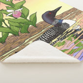 MN州バードフラワーロオンレディースリッパ シェルパブランケット (3/4)