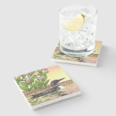 MN州バードフラワーロオンレディースリッパ ストーンコースター (横)