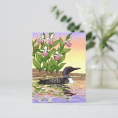 MN州バードフラワーロオンレディースリッパ ポストカード (スタンド正面)