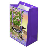 MN州バードフラワーロオンレディースリッパ ミディアムペーパーバッグ (裏面アングル)