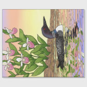 MN州バードフラワーロオンレディースリッパ ラッピングペーパー (フラット)