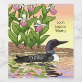 MN州バードフラワーロオンレディースリッパ ワインラベル (シングルラベル)