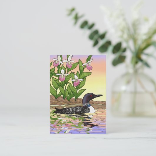 MN州バードフラワーロオンレディースリッパ 名刺 (スタンド正面)