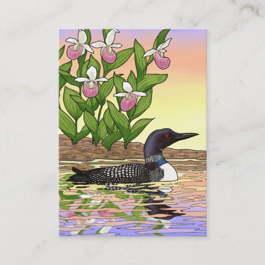 MN州バードフラワーロオンレディースリッパ 名刺 (正面)