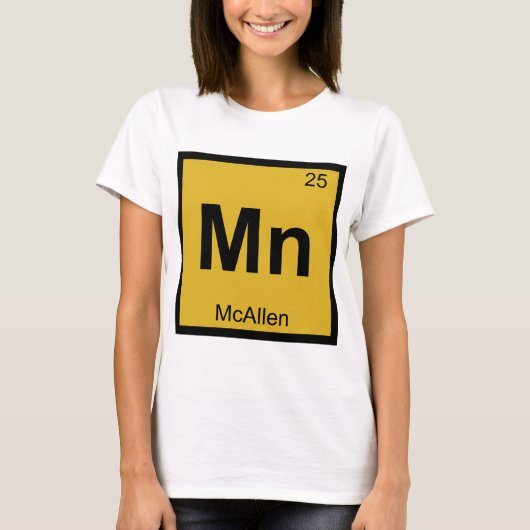 Mn - テキサス州マカレン 化学周期表の記号 tシャツ (正面)