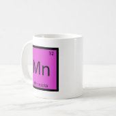 Mn -ミネソタの州化学周期表 コーヒーマグカップ (正面左)