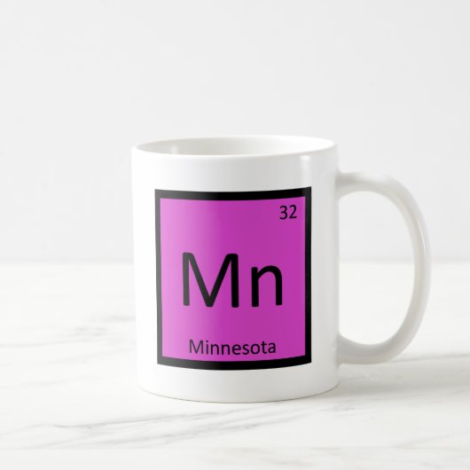 Mn -ミネソタの州化学周期表 コーヒーマグカップ (右)