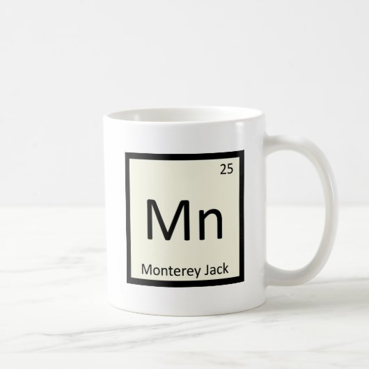 Mn - モントレージャックチーズ 化学元素周期表 コーヒーマグカップ (右)