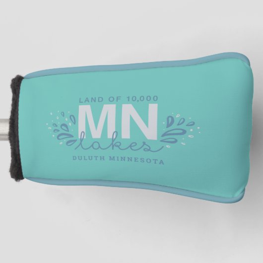 MN 10K湖スプラッシュティール（緑がかった色）ゴルフヘッドカバー ゴルフヘッドカバー (正面)