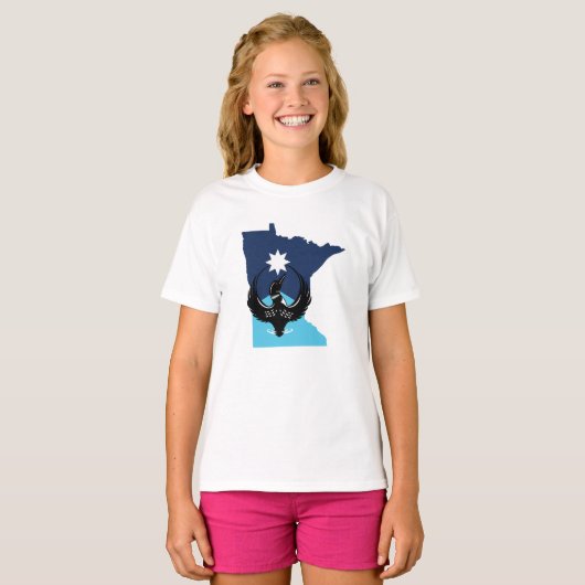 MN Loon Rising - MN Pride, Strength, Love & Hope Tシャツ (正面フル)