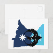 MN Loon Rising - MN State flag シーズンポストカード (正面/裏面)