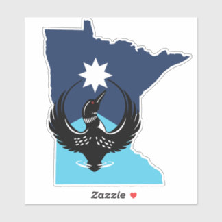 MN Loon Rising - MN State flag シール