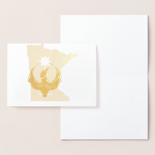 MN Loon Rising - MN State flag 箔カード (ディスプレー)