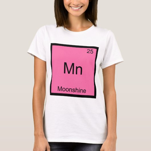 Mn - Moonshine Chemistryおもしろい Elementシンボルティー Tシャツ (正面)