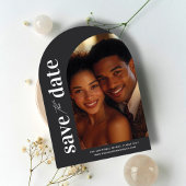 Mnimalist Archモダン Photo日付カードを保存 招待状