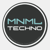 MNML Techno sticker ラウンドシール (正面)