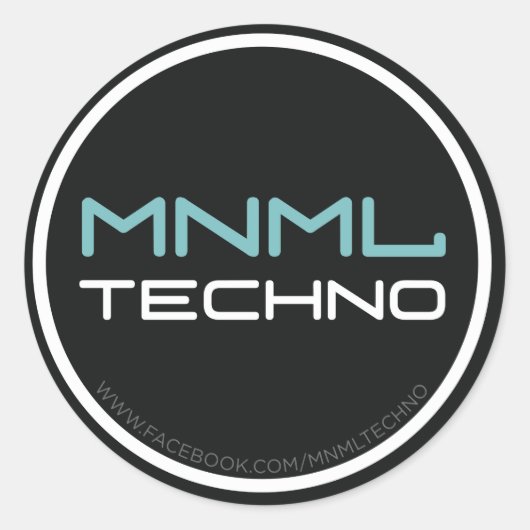 MNML Techno sticker ラウンドシール (正面)