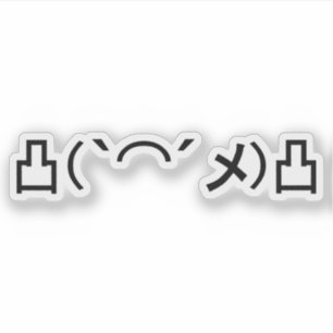 Moの怒っている顔文字の日本語Kaomoji シール