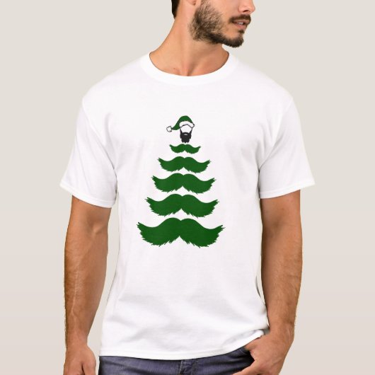 Moの髭のクリスマスツリーのひげの人の上層の緑 Tシャツ (正面)