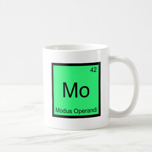 Mo - Modus Operandi化学おもしろい要素Tee コーヒーマグカップ (右)