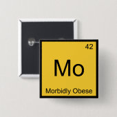 Mo - Morbbly Obese おもしろい Chemistry Element Tee 缶バッジ (正面&裏面)