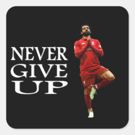 Mo salah never give up comic cartoon T-Shirt スクエアシール