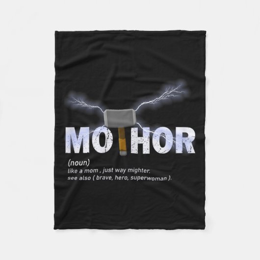 Mo-thorは母のようにずっと偉大 おもしろ母の日 フリースブランケット (正面)