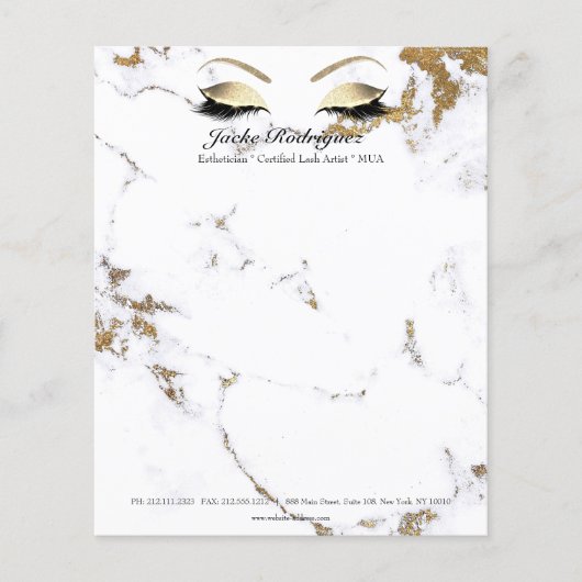 MOAラッシュメイクアップスタイリスト金ゴールド大理石 チラシ (正面)