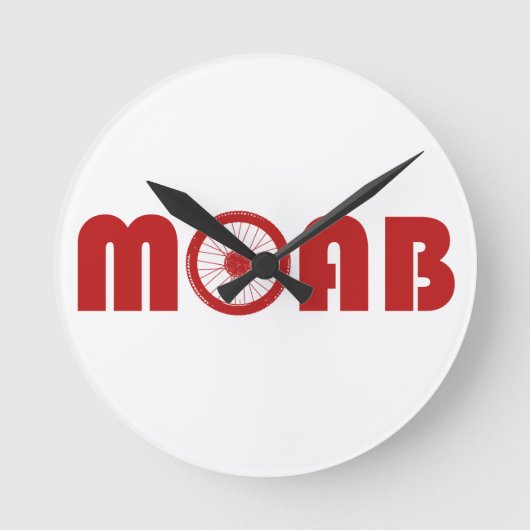 Moab（バイクホイール） ラウンド壁時計 (正面)